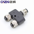 M12 splitter 1 TO 2 Y type and T type cable connector